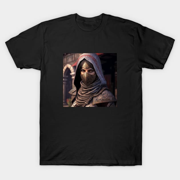 Female Assassin Intense Stare T-Shirt by ZombieTeesEtc